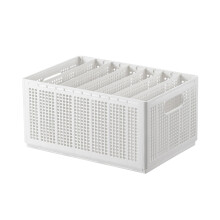 Closet Drawer Organizer with Handle, Foldable 2/4/5/6 Grid Storage Bins for Socks and Underwear Shelves