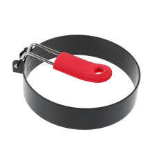 2pcs Stainless Steel Egg Rings with Silicone Handle, Nonstick Pancake Molds for Breakfast and Burgers
