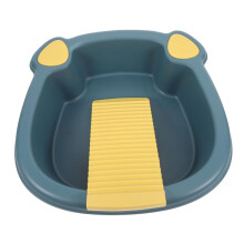 Compact Laundry Washboard Basin with BuiltIn Washboard for Hand Washing in Small Spaces Blue