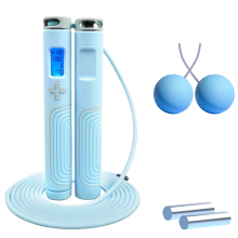 Digital Jump Rope, Calorie Counter Weighted Jumping Rope for Indoor/Outdoor Fitness, 2 Workout Modes Corded/Cordless with Adjustable Length, Non-slip