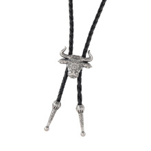 Fashionable Adjustable Frontier Bolo Tie Metal-Ancient silver
