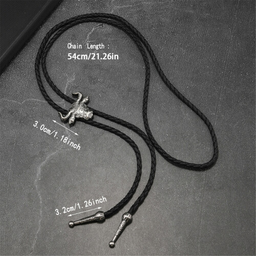 Fashionable Adjustable Frontier Bolo Tie Metal-Ancient silver 1