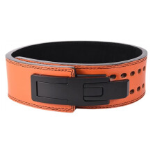 Fitness Lever Weight Lifting Leather Belt , 10cm Wide for Back Support (Black, S)