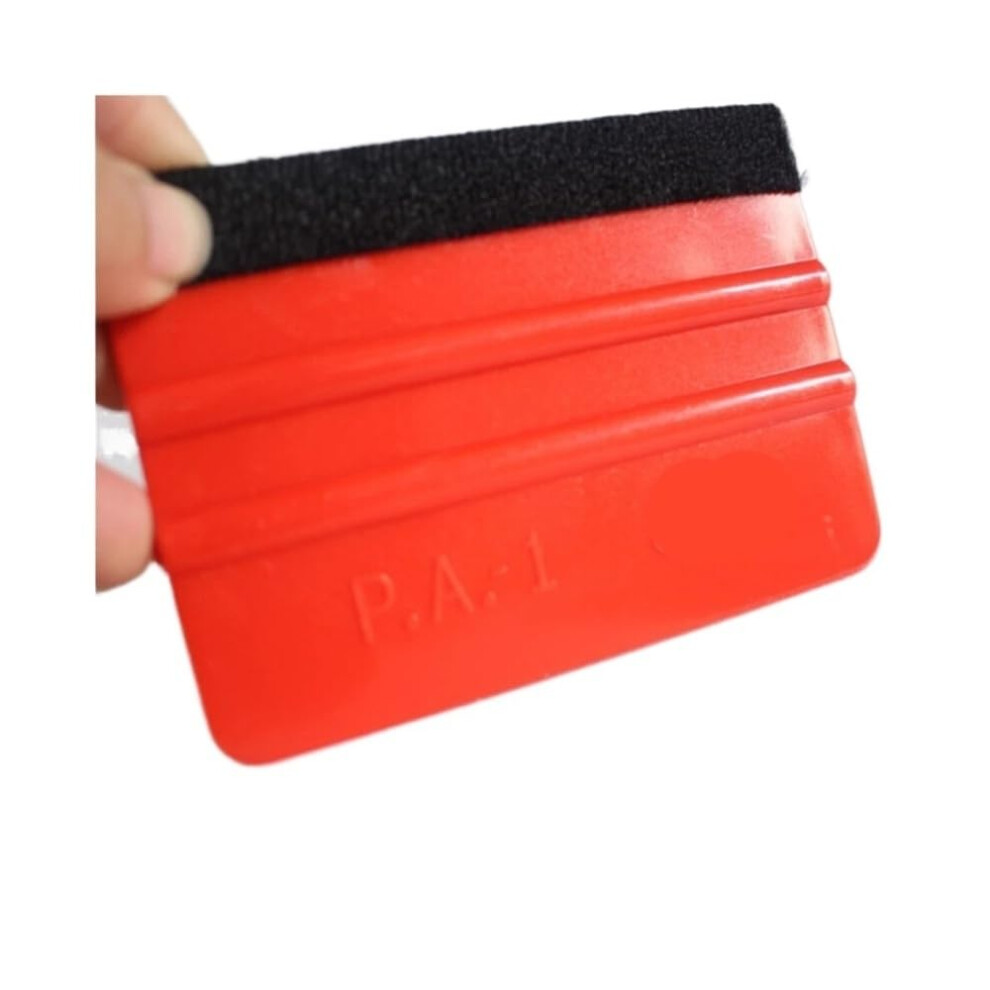 Vinyl Wrap Squeegee With Scratch Suede Felt Edge For Car Decals And Window Tint Application (Red) Red 9119770461414
