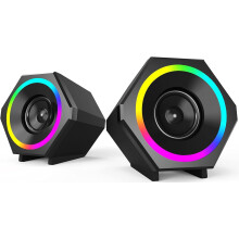 Multimedia-Soundsystem, Surge-Stereo-PC-Lautsprecher, einzigartige Lautsprecheranschlüsse für tiefe Bässe, berührungsempfindliche