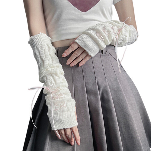 2pcs Outdoor Activity Sleeves Skiing Arm Protecting-White Pink