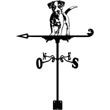 RustProof Outdoor Metal Weather Vane Wind Direction Indicator with Dog Design for Garden or Yard
