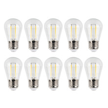 LED String Light Bulbs S14, Outdoor Weatherproof Dimmable LED Filament Bulbs Warm Light 2W 180LM E27 Base, Shatter-Resistant Energy Efficient Vintage