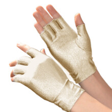 Women Sunblock Fingerless Gloves Wrist Length Driving Glove-BEG