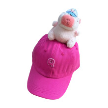 Embroidered 3D Plush Capybara Baseball Hat for-Rose Red child