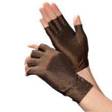 Women Sunblock Gloves Wrist Length Driving Gloves-Coffee color