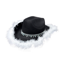 Eye-catching Cowboy Hats Shining Gleaming Panama Hat for-Black