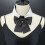 Faux Collar with Black Bowtie Front Lapel Blouse Detachable 2