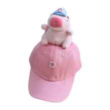 Comfortable Capybara Baseball Hat for Kids Outdoor-Pink aldult