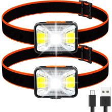 Wiederaufladbare LED-Stirnlampe, einstellbare Helligkeit, superhelles Licht, wasserdicht, für Outdoor-Ausrüstung geeignet, verstellbar zum Laufen