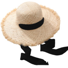 Unisex Straw Sun Hat with Elegant Black Band-Lafite black strap