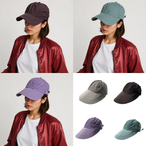 Women's Sun Caps Quick Evaporation Technology Ponytail-Purple 2