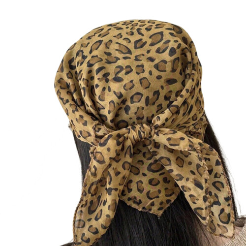 Multipurpose Neck Scarves, Leopard Print Neckerchief for-Dark