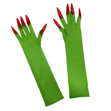 Halloween Cosplay Dark Long Gloves Fingernails for Cosplay-B