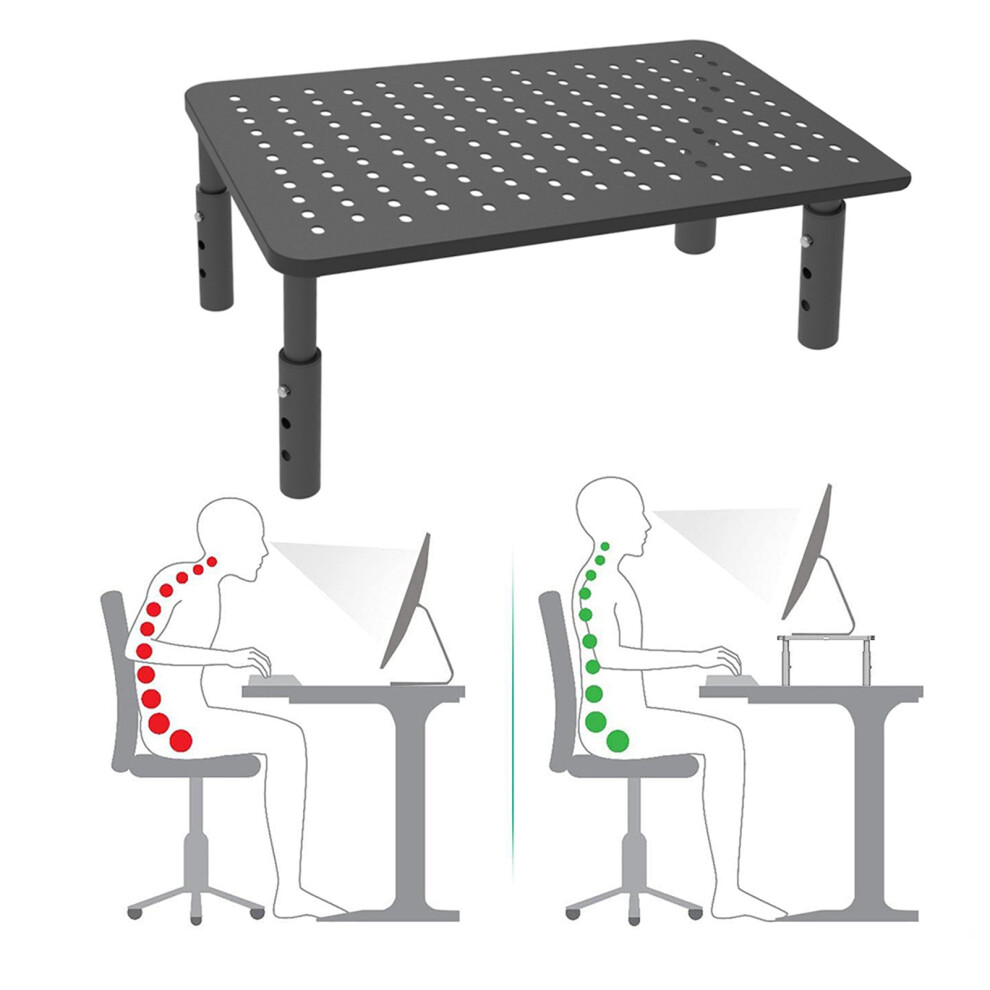 Height Adjustable Metal Desk Riser With Anti-Slip Pad, 20Kg Load 3511364787386