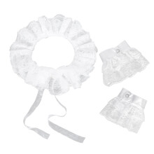 Detachable Neck Ruff Collar Hand Cuffs Sleeves Adds Touch-Set