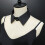 Unique False Lapel Collar Minimalists Black White-Black white 6