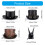 PU Leather Goggles Hat Party Hat for Masquerade-  FHT103BK 2