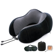 Soft Pillowcase for Airplane Car & Home Use, Memory Foam Ensures Comfort & Support During Long Journeys