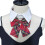 Multiuse Removeable Collar With Sweet BowTie For Women-Red grid 1