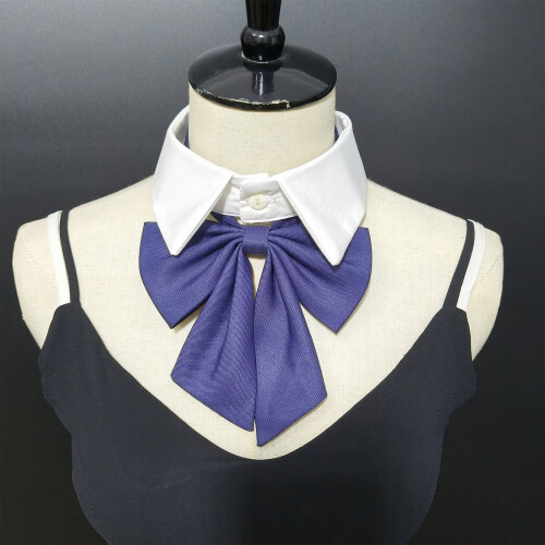 Multiuse Removeable Collar With Sweet BowTie For Women-Red grid 1