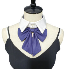 Trendy Shirt Collar with Removable Bowknot-Navy blue bow