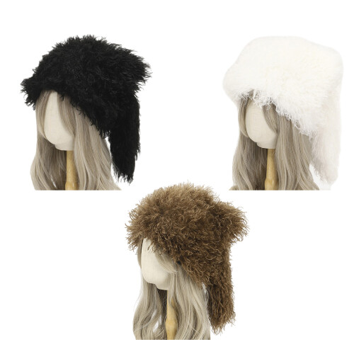 Lichtgewicht wintermuts Zachte harige polyester-Koffie kleur 1