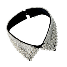 False Elaborate Collar Elegant Shawl Girl Dress Collar-Black