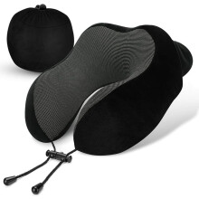 Travel Pillow for Airplane & Car, Memory Foam with Breathable Cover, Ergonomic Support & Portable Travel Bag