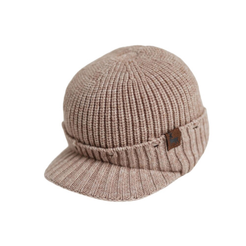 Warme unisex muts, oorklepontwerp, zacht polyester,-Khaki