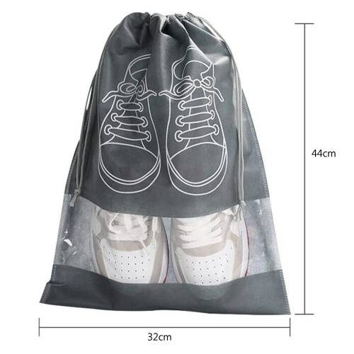 Φορητή τσάντα παπουτσιών, μη υφασμένο ύφασμα με διαφανές παράθυρο, πτυσσόμενη 1
