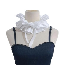 Lace Ruff Collar for Women Elegant Detachable Blouse-White