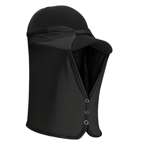 Comfortable Ice Silk Face Mask for Hat for Outdoor-Black