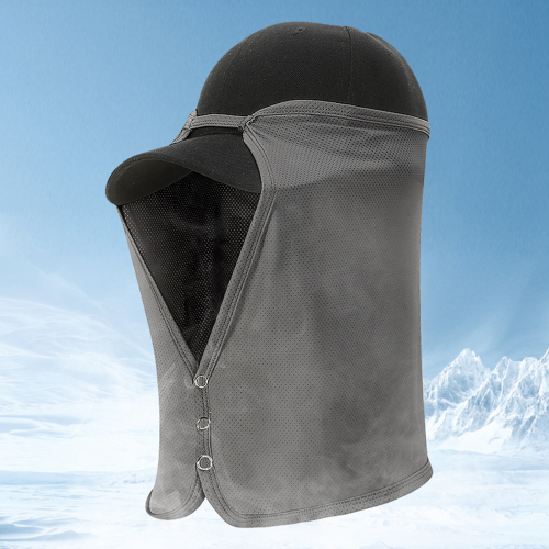 Comfortable Ice Silk Face Mask for Hat for Outdoor-Black 2