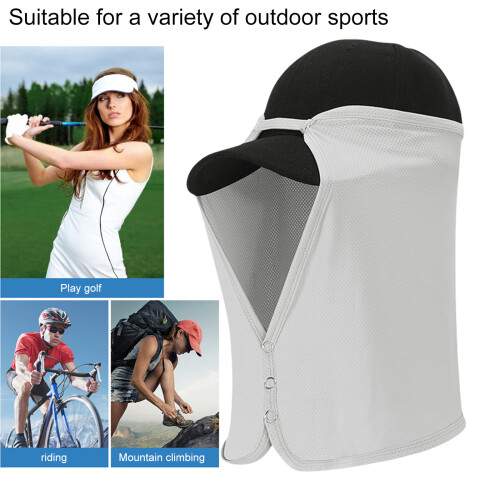 Comfortable Ice Silk Face Mask for Hat for Outdoor-Black 1