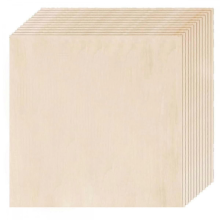 Lindenholzplatten, 12er-Pack, 12 x 12 x 1/8 Zoll Sperrholzplatten, 3 mm Lindenholz für Laserschneiden und Lasergravieren