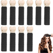 10 Stück Volumen-Haaransatzclips für lockiges Haar, Volumen- und Flausch-Haarclips, Lockenansatz-Lifting-Tool, hitzefrei (Schwarz)