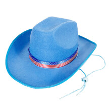 Homburg with Unique Patriotic Band Vacation Top Hat Panama-Blue