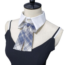 Fashionable Blouse Collar with Removable-Blue lattice slender