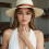 Elegant Panama Hat Oversized Straw Hat Breathable Sun Hat-Khaki 7