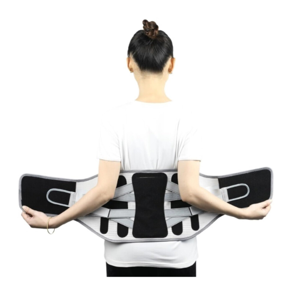 Back Support Lumbar Back Brace Waist Back Posture Corrector With 3 Waist Pads Massage Shaper Belt Support Belt(Black,L) L Black