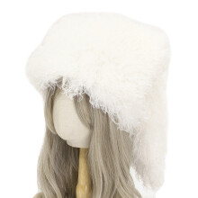 Zachte harige polyester wintermutsen Thermische oorkap-Wit