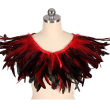Draagbare veren schoudercape Premium vakmanschap voor-Rood