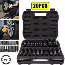 20PCS Deep Impact Socket Set 1/2 Inch Drive Metric 8 - 32mm