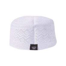 Muslims Skullcap Hollowout Kufi Hat with Hllowout-White M